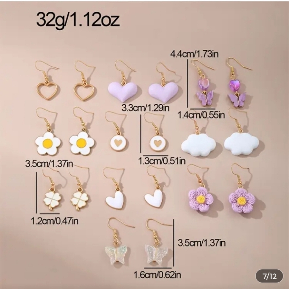 Fashion Jewelry Gold and Pastel Earring Collection - Picture 2 of 2